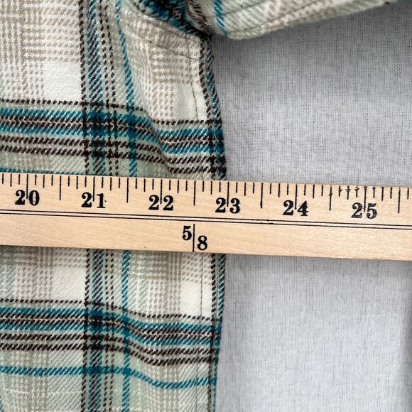 ARITZIA TNA Plaid Oversized Shirt Women S Cream Blue Fiona Button Up Shacket NEW - Picture 12 of 13